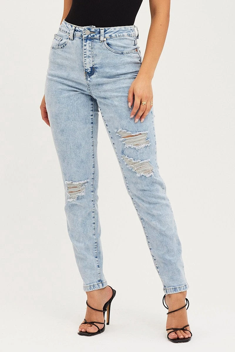 Blue Skinny Denim Jeans High Rise 2 Blue Skinny Denim Jeans High Rise - Image 2