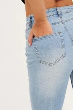 Blue Mid Rise Skinny Denim Jeans -FabWear Shop skinny jean blue skinny denim jeans high rise 32967369097409