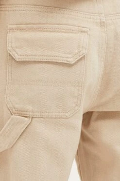 Beige Carpenter Denim Jeans Low Rise 11 Beige Carpenter Denim Jeans Low Rise -FabWear Shop straight jean camel carpenter denim jeans low rise 32965614796993