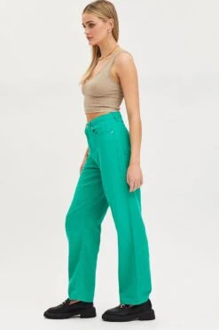 Green Straight Denim Jeans High Rise 9 Green Straight Denim Jeans High Rise -FabWear Shop straight jean green straight denim jeans high rise 32965605097665