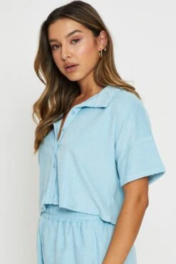 Blue Lounge Shirt Terry 8 Blue Lounge Shirt Terry -FabWear Shop t shirt blue lounge shirt terry 32966503825601