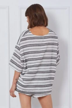 Stripe Shirts Short Sleeve V-Neck -FabWear Shop top stripe shirts short sleeve v neck 32964733141185