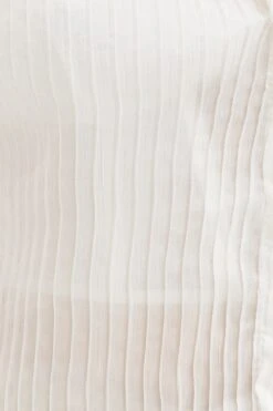 White Pleated Shirt Long Flare Sleeve 11 White Pleated Shirt Long Flare Sleeve -FabWear Shop top white pleated shirt long flare sleeve 32966034587841