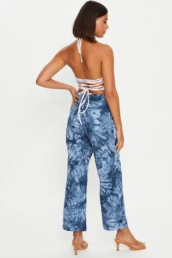 Multi Tie Dye Wide Leg Jean -FabWear Shop trial bottom multi tie dye wide leg jean 33006695841985