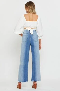 Blue Two Tone Colourblock Denim Jean 8 Blue Two Tone Colourblock Denim Jean -FabWear Shop trial denim blue two tone colourblock denim jean 33006852276417