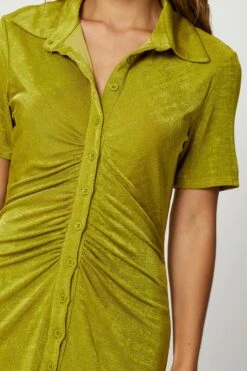 Green Button Front Ruched Shirt Dress 9 Green Button Front Ruched Shirt Dress -FabWear Shop trial fb dress green button front ruched shirt dress 32965779521729