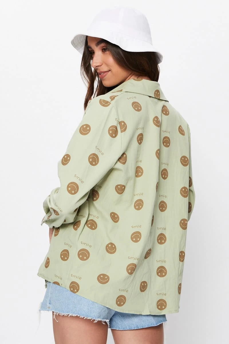 Print Smiley Face Shirt 3 Print Smiley Face Shirt - Image 3