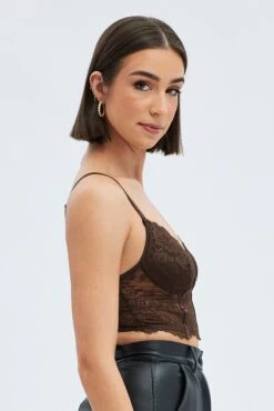 Brown Lace Corset Top 9 Brown Lace Corset Top -FabWear Shop wc0021 51b brown 4