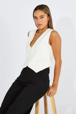 White Linen Waistcoat