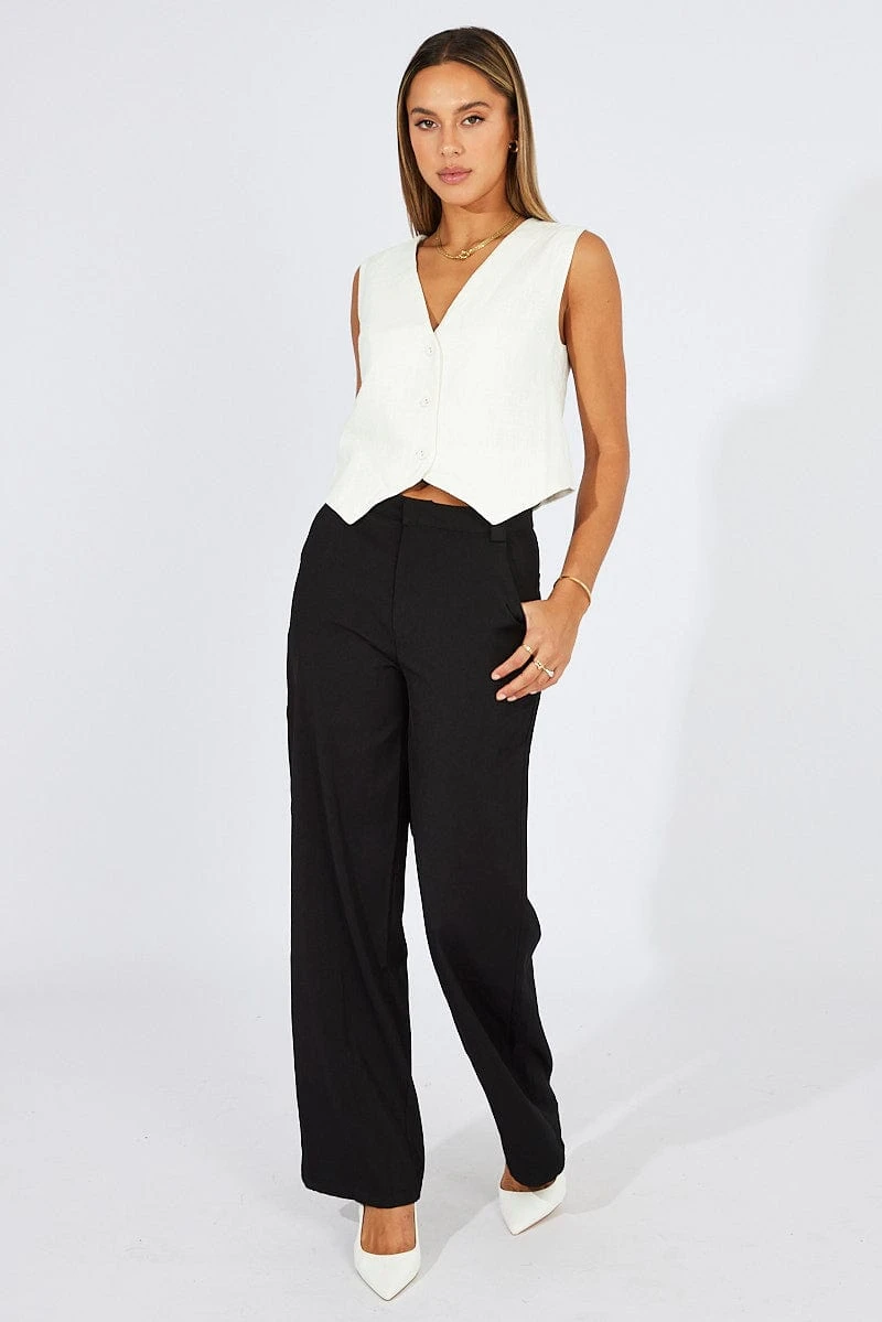 White Linen Waistcoat 2 White Linen Waistcoat - Image 2