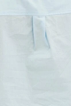 Blue Crop Shirt Long Sleeve Collared Oversized Fit -FabWear Shop wc0132 34cb blue 6