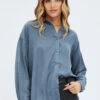 Grey Long Shirt Collared Long Sleeve