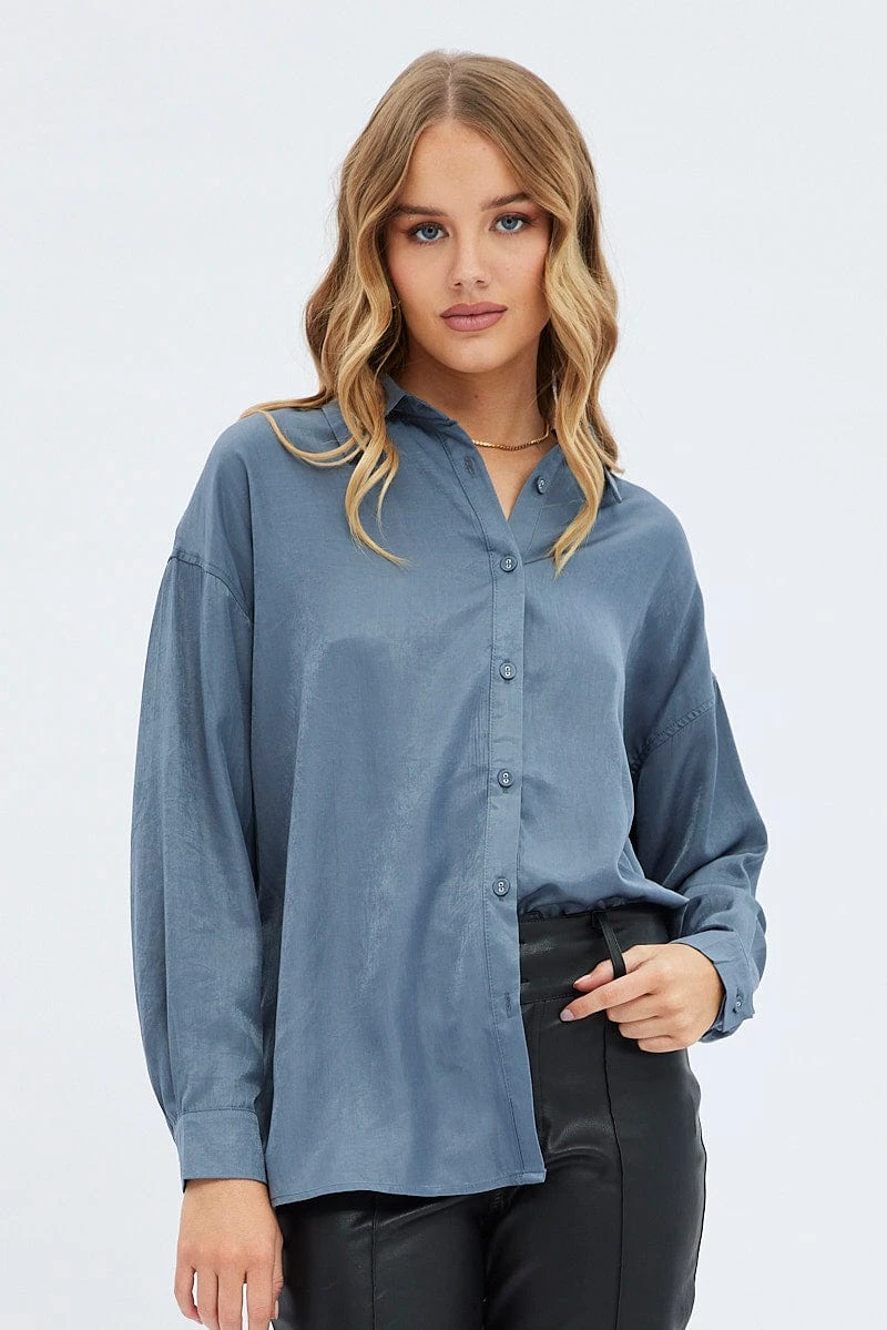 Grey Long Shirt Collared Long Sleeve 1 Grey Long Shirt Collared Long Sleeve