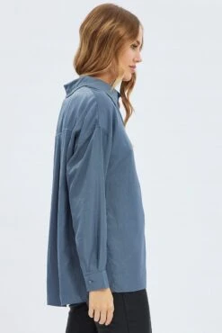 Grey Long Shirt Collared Long Sleeve 9 Grey Long Shirt Collared Long Sleeve -FabWear Shop wc1237x 34w charcoal 4