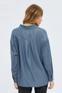 Grey Long Shirt Collared Long Sleeve 10 Grey Long Shirt Collared Long Sleeve -FabWear Shop wc1237x 34w charcoal 5