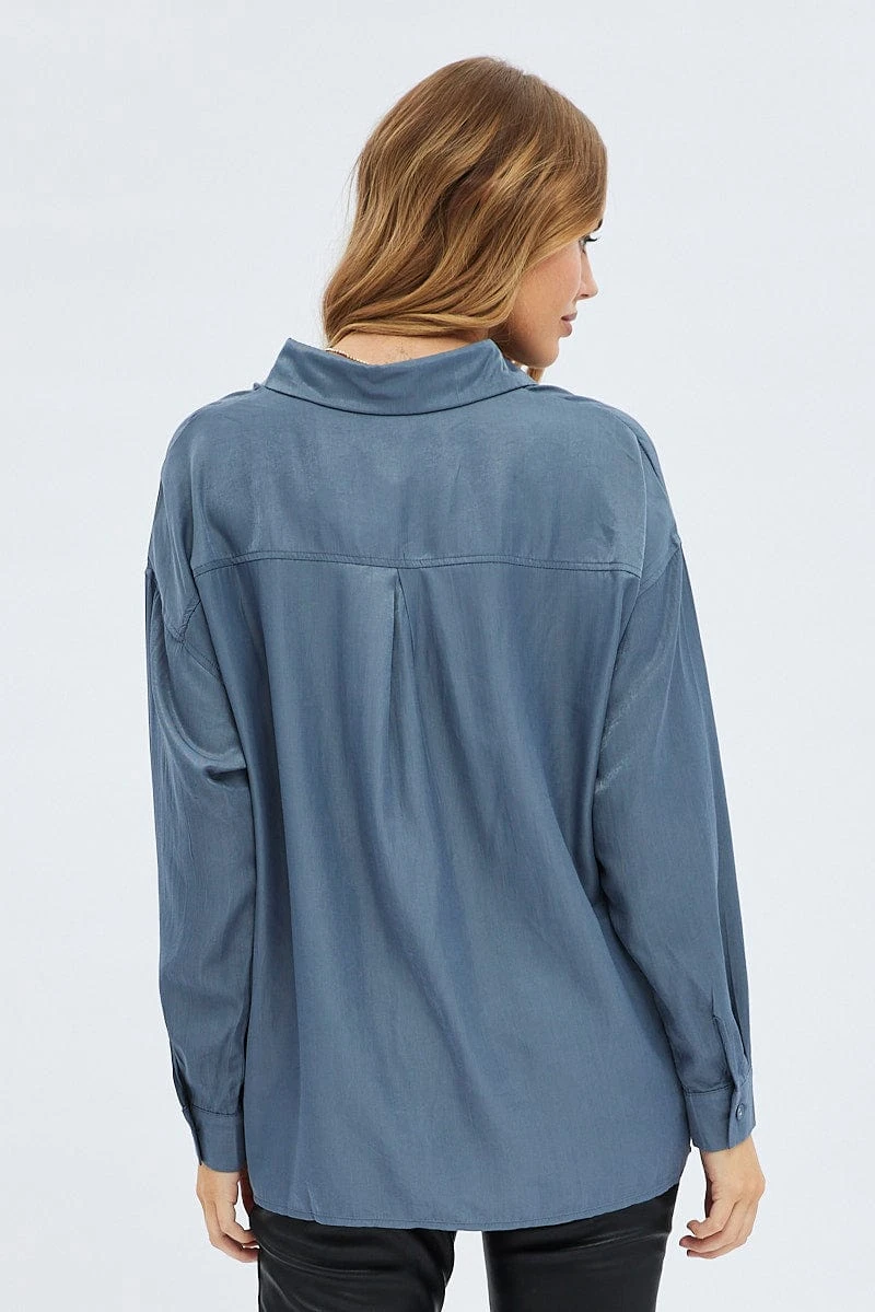 Grey Long Shirt Collared Long Sleeve 5 Grey Long Shirt Collared Long Sleeve - Image 5