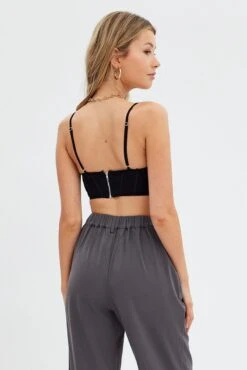 Black Singlet Corset Lace -FabWear Shop wc1265 47wb black 5