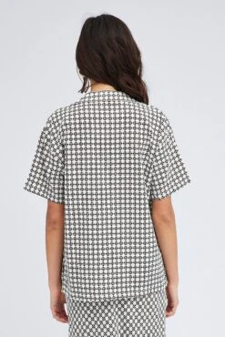 Brown Geo Shirt Short Sleeve Collared Neck -FabWear Shop wc1301ax 47w geo 5