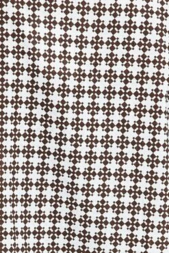 Brown Geo Shirt Short Sleeve Collared Neck -FabWear Shop wc1301ax 47w geo 6