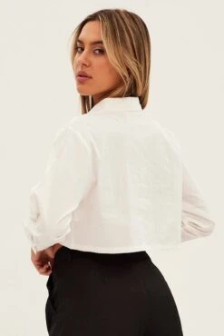 White Shirt Collar Long Sleeve -FabWear Shop wc1314 47w white 5