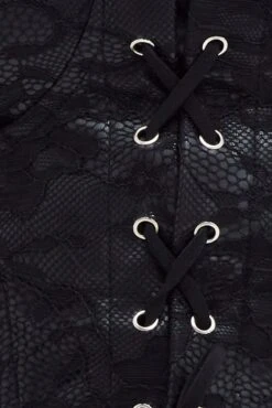 Black Corset Top With Lace Sleeveless 11 Black Corset Top With Lace Sleeveless -FabWear Shop wc1348 47wb black 6