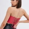 Red Faux Leather Corset