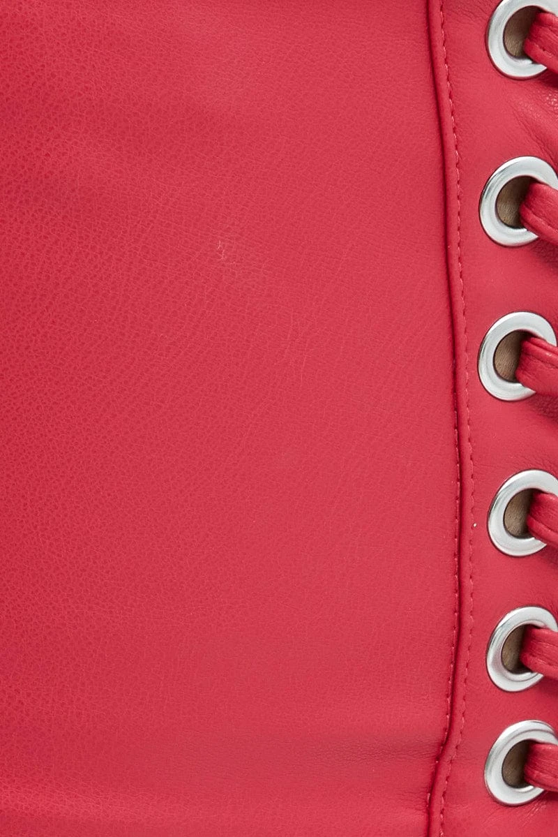 Red Faux Leather Corset 6 Red Faux Leather Corset - Image 6
