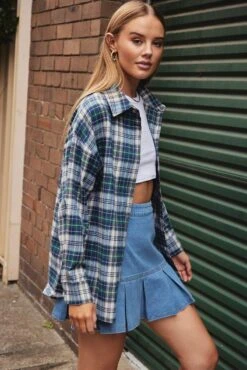 Green Check Shirt Long Sleeve Collar Check 9 Green Check Shirt Long Sleeve Collar Check -FabWear Shop wc1380a 38w check 4