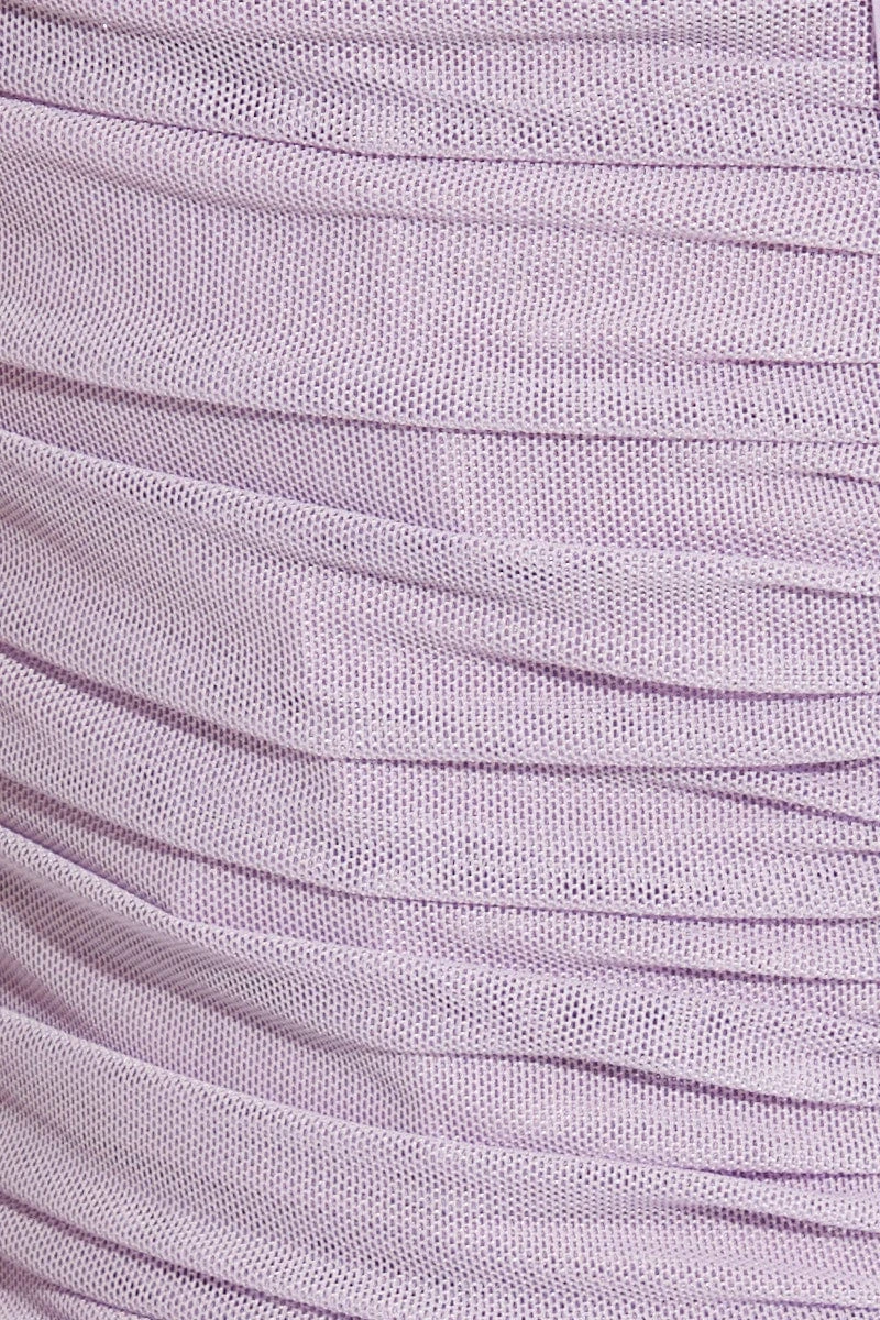 Purple Ruched Corset Strapless Mesh 6 Purple Ruched Corset Strapless Mesh - Image 6