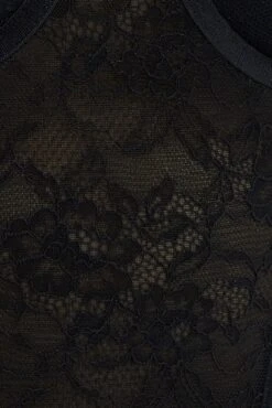 Black Corset Top Sweetheart Neck Long Sleeve Lace -FabWear Shop wc1604 36w black 6