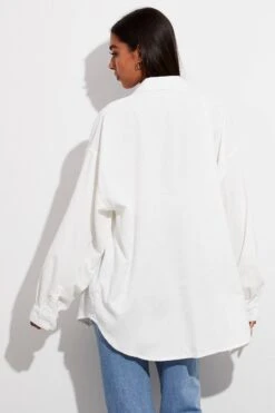 White Textured Shirt Long Sleeve 10 White Textured Shirt Long Sleeve -FabWear Shop wc9022 33w cream 5
