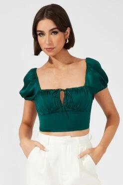 Green Corset Top Short Sleeve -FabWear Shop wc9050 34wb hunter 3
