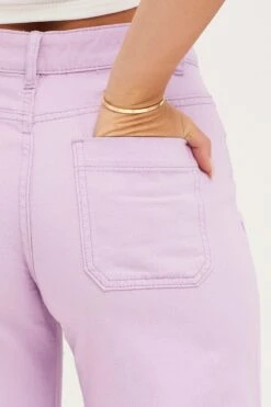 Purple Denim Jeans Wide Leg High Rise Cropped -FabWear Shop wide leg jean purple denim jeans wide leg high rise cropped 32965617746113