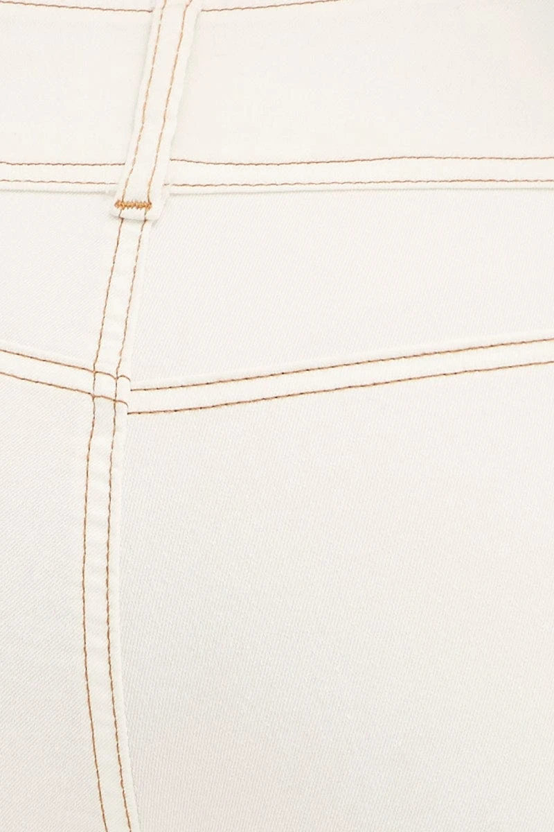 White Low Waist Belted Flared Jeans 6 White Low Waist Belted Flared Jeans - Image 6