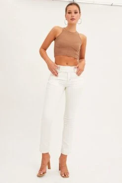 White Low Waist Belted Flared Jeans 8 White Low Waist Belted Flared Jeans -FabWear Shop wide leg jean white low waist belted flared jeans 33136915022017